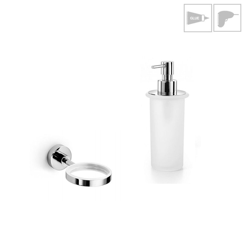 Duemila Bathroom Accessory, Frosted Glass