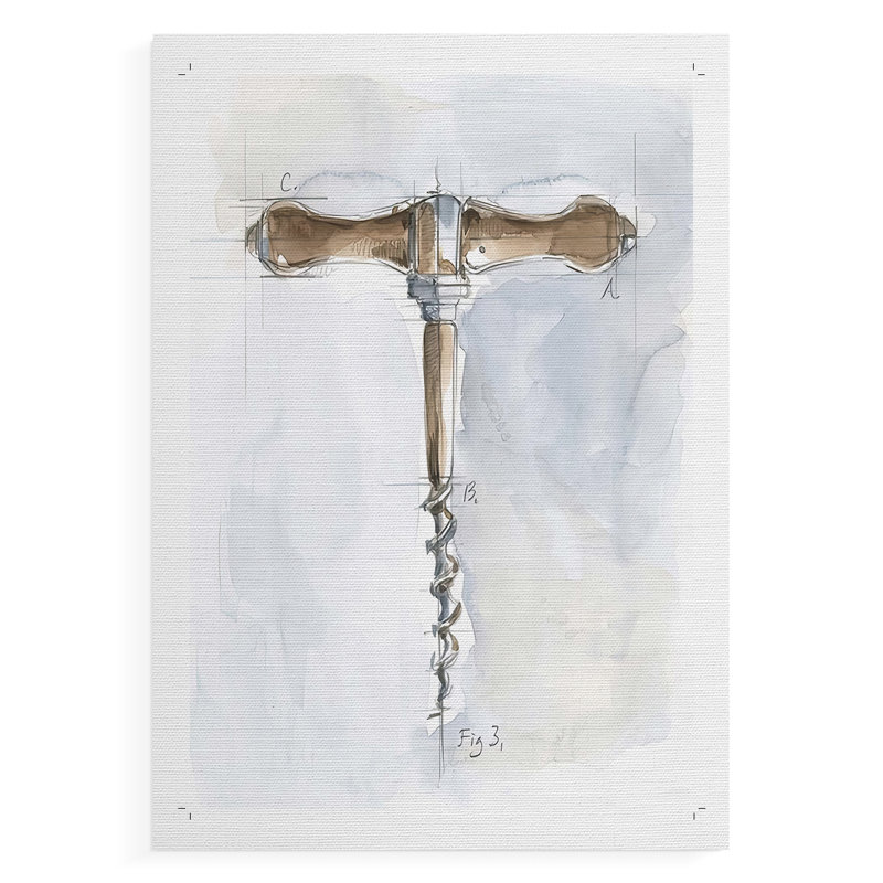 Tire-bouchon Variété III - Impression sur toile seulement - NON-CADRE, H 18 po x l 12 po