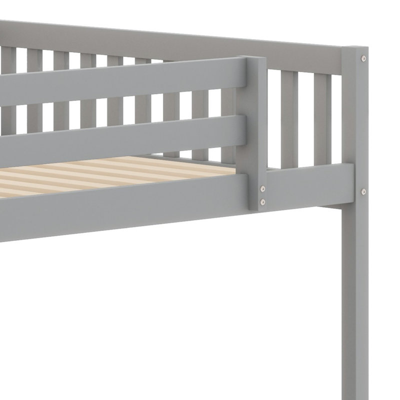 Bunk Bed With 4 Drawers And 3 Shelves, Gray