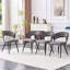 Ensemble de 2 chaises de salle à manger en velours avec pieds noirs, chaises d'appoint rembourrées modernes pour la salle à manger et la cuisine-698952986