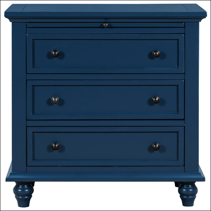 3-Drawer Storage Wood Cabinet With Pull-out Tray,Nightstand
