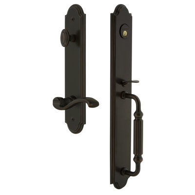 Arc Handleset with Deadbolt and Portofino Door Lever and Rosette