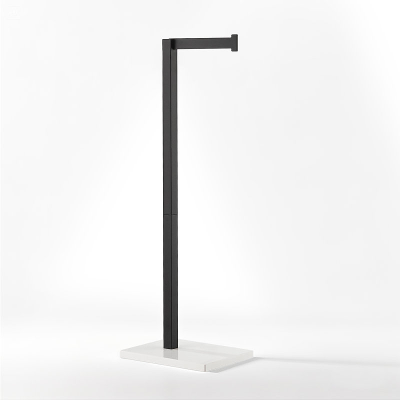 Porte-papier hygiénique sur pied, Noir mat
