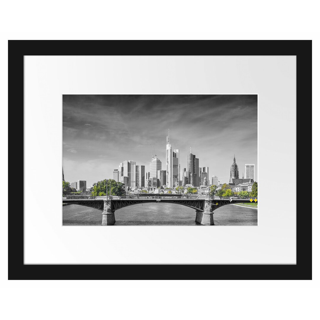 Gerahmtes Poster Skyline von Frankfurt am Main