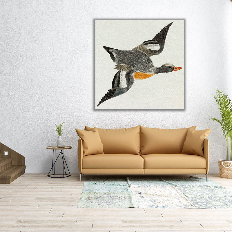 Flying Ducks I - reproduction d'art sur toile, H 20 po x l 20 po