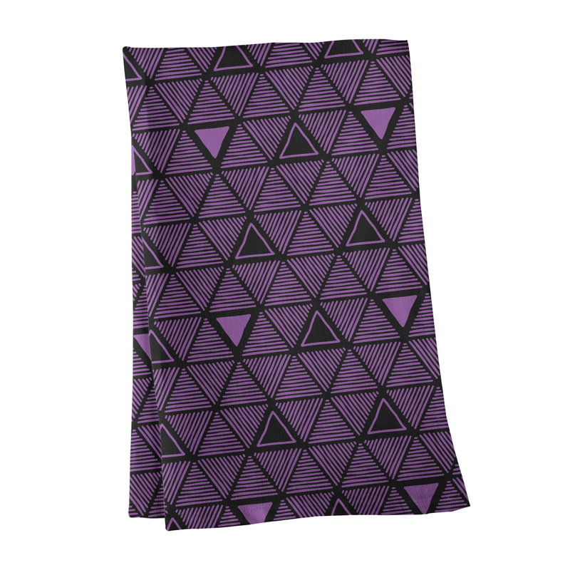 Jordao Tea Towel Kitchen Towel, Black/Lilac, Cotton Twill