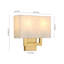 Abat-jour mural rectangulaire en tissu 2 lumières