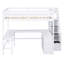 Lit mezzanine double avec bureau intégré en forme de L, tablettes de rangement à trois niveaux et escalier de rangement, lit mezzanine pour enfants-1364175884
