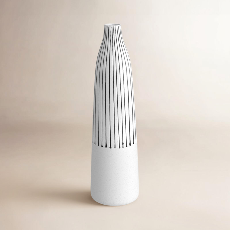 Kamini Ceramic / Porcelain Jar, 17.8" H x 5.1" W x 5.1" D