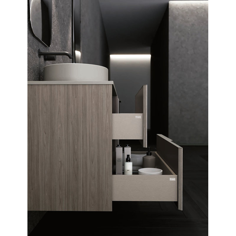 48'' Double Bathroom Vanity with Ceramic Top, Gray