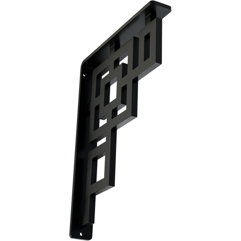 Support en fer forgé Eris de 1 1/2 po x P 7 1/2 po x H 10 po (support central simple), thermolaqué noir, Noir
