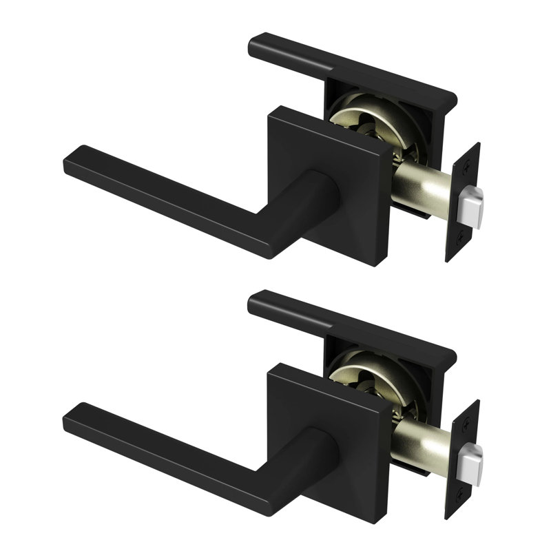  Poignée de porte Quadra Design moderne dissimulé pour (Hall et garde-robe) - Style minimaliste élégant en noir mat, Noir mat