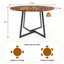 Ensemble de salle à manger industriel rond 7 pièces, table de cuisine ronde en bois de 42,1 pouces avec base en métal en forme de X et 6 chaises de salle à manger robustes-130160668