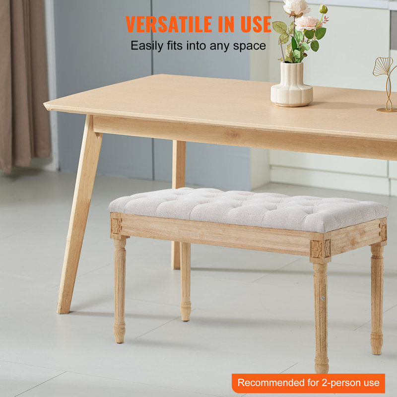 Banc en tissu Ninnekah, Beige
