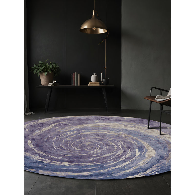 Tapis mauve soyeux et moelleux, Rectangle 7 pi x 9 pi