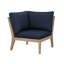 Chaise de coin d'extérieur en bois d'acacia massif avec coussins Amina-822343643