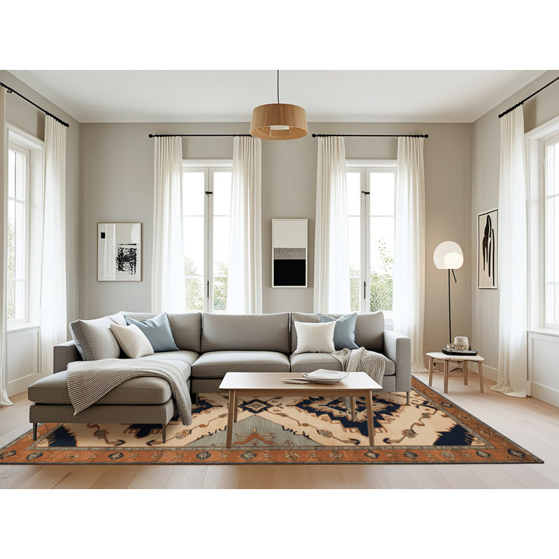 Tapis brun lavable à la machine, Rectangulaire 8 pi x 10 pi