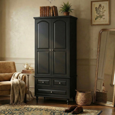 Modern Wardrobe With 2-Door & 3-Drawers