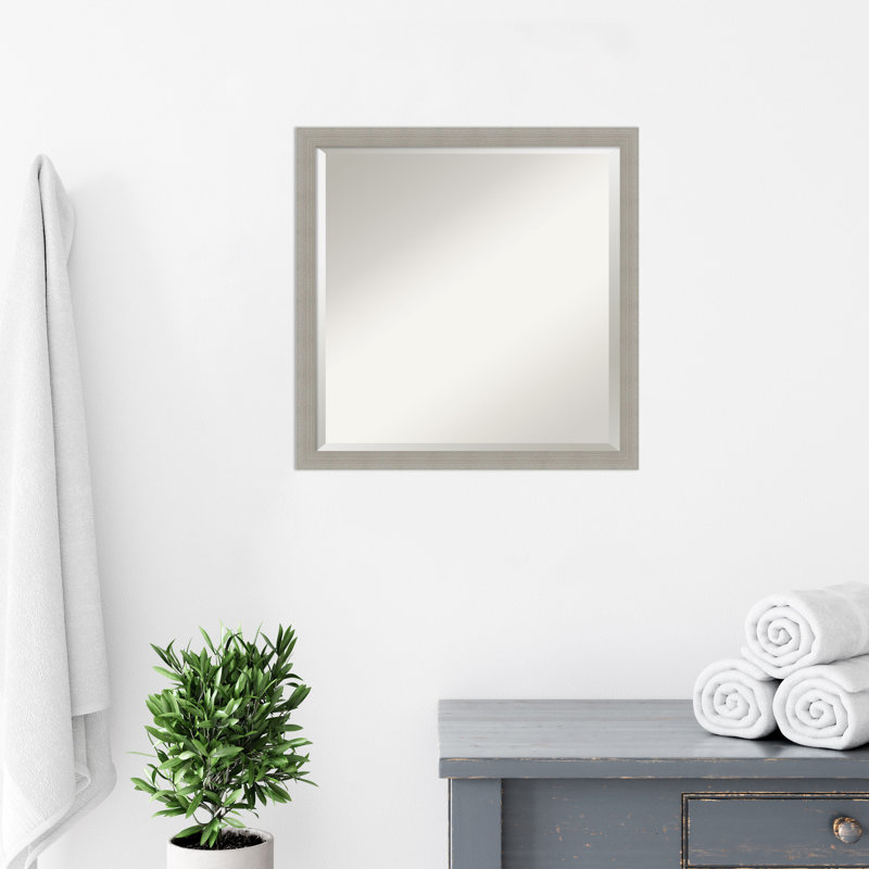 Miroir mural en bois Jobany, gris, 22 po x 22 po, Carré