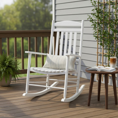 Aleyssa Outdoor Solid Wood Rocking Chair Porch Rocker by August Grove