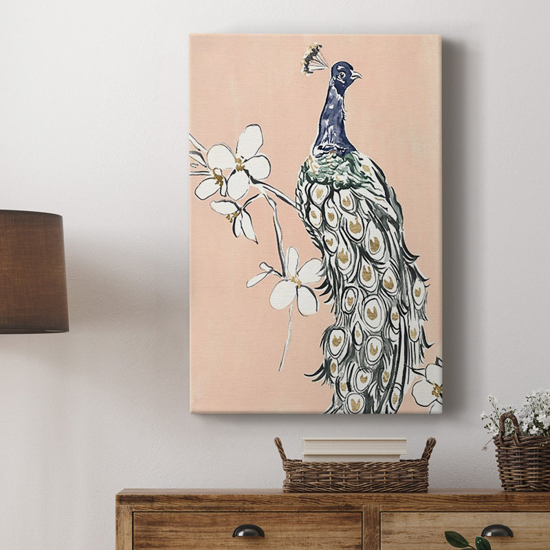 Peacock In Gold III " Peacock In Gold III ", 18" H x 12" W x 1" D