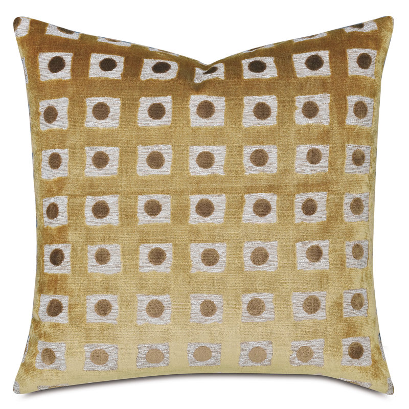 Coussin Salvatore Domino, Or/argent, Carré 22 po