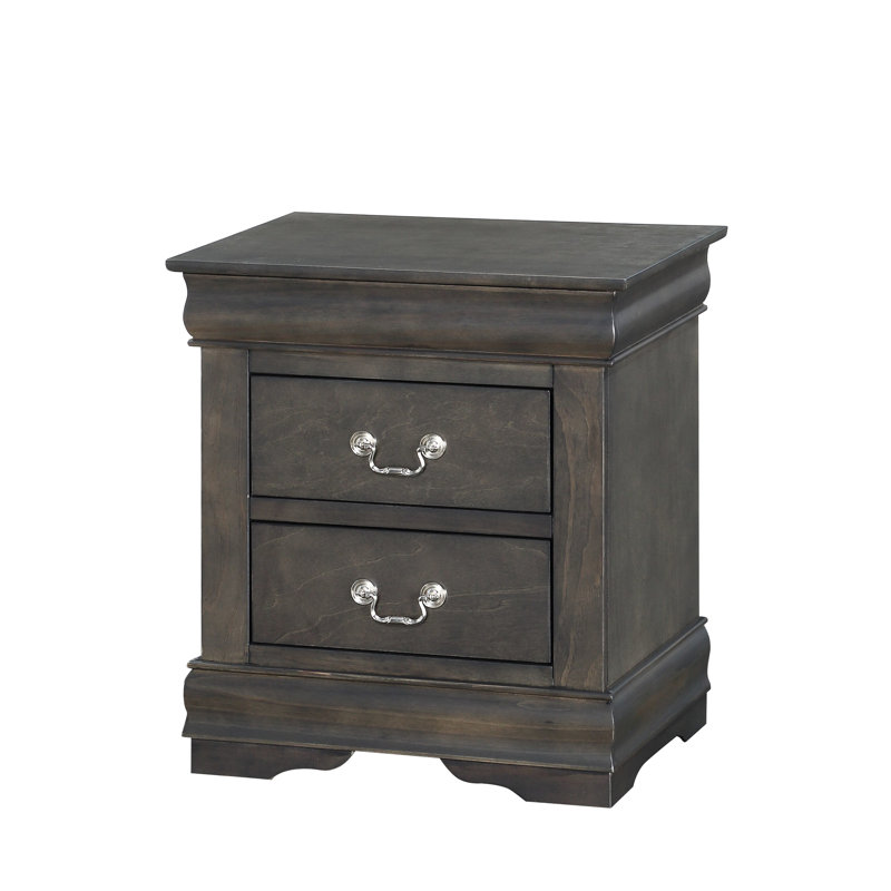 Table de chevet gris foncé pour le rangement dans la chambre à coucher - Option élégante et fonctionnelle avec tiroirs durables et pratiques