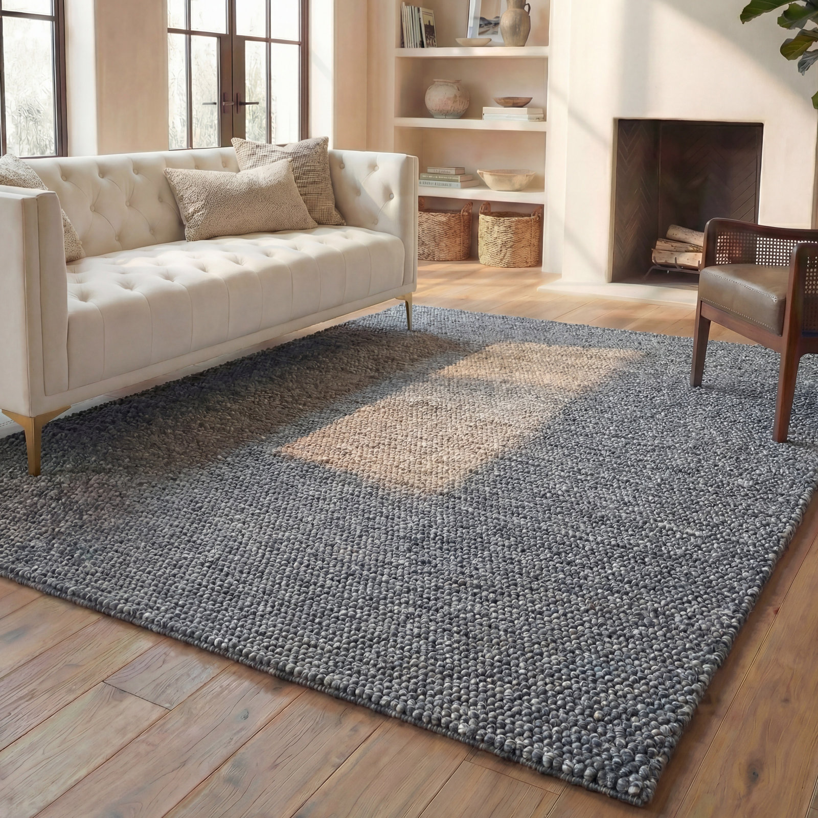 Elle Dark Gray Hand-Woven Rug, Rectangle 8' x 10'