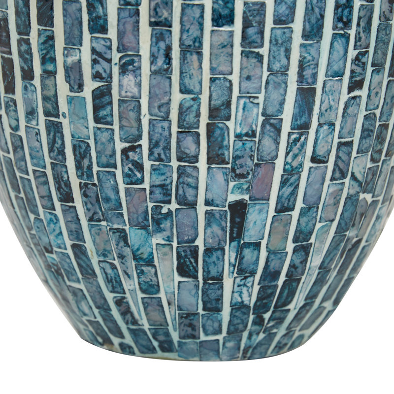 Cornel Blue Mother of Pearl Handmade Vase