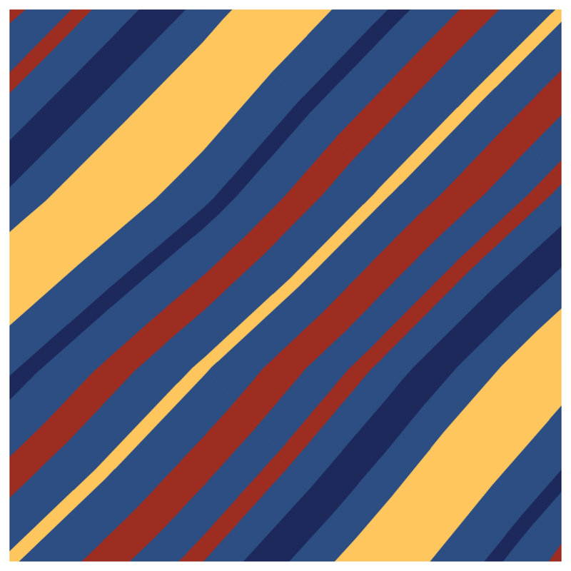 Blue Yellow Diagonal Stripes Bath Mat, 24in W x 17in L