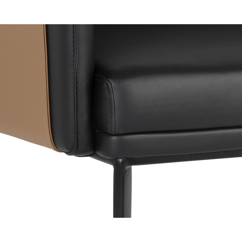 Carter Club Chair, Black Faux Leather