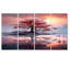 Arbre rose unique en hiver, lac, coucher de soleil, rivière, ensemble de 4 pièces d'art mural-767002893