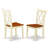 7 Piece Dining Room Table Set Consist of an Oval Wooden Table with Butterfly Leaf and 6 Kitchen Dining Chairs, Buttermilk & Cherry
