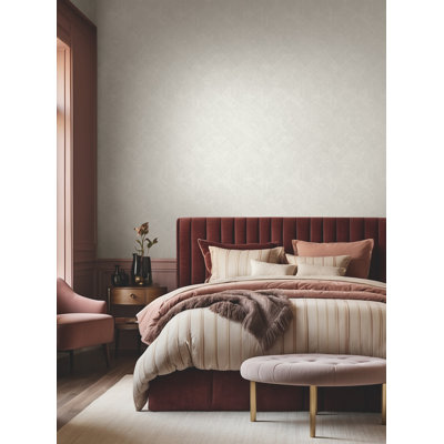 Marquetry White Tile Wallpaper
