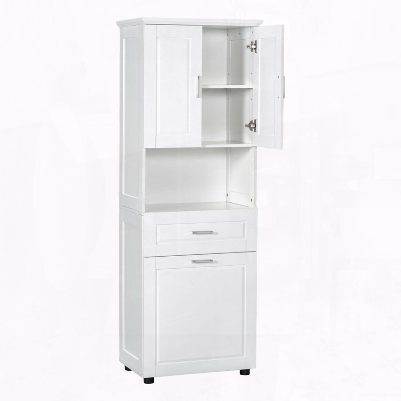 Tall Bathroom Cabinet with Tilt-Out Laundry Basket