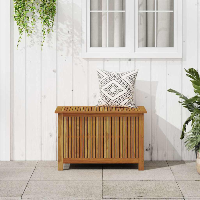 Boîte de rangement d'extérieur vidaXL, boîte de rangement avec couvercle, 35,4 x 19,7 x 22,8 pouces, bois d'acacia massif, brun