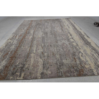 Contemporary One-of-a-Kind Rectangle 9'11" X 13'10" Wool Area Rug Brown