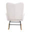 Chaise berçante en tissu moelleux avec dossier haut et fauteuil inclinable blanc ivoire pour l'allaitement et la détente