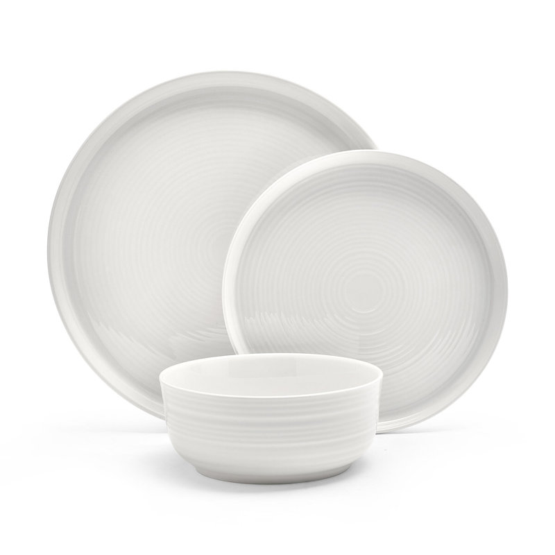Service de table léger en porcelaine os 12 pièces Callie, service pour 4