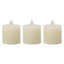 Set of 3 Ivory Realistic LED Wax Votive Candle, Ivory
