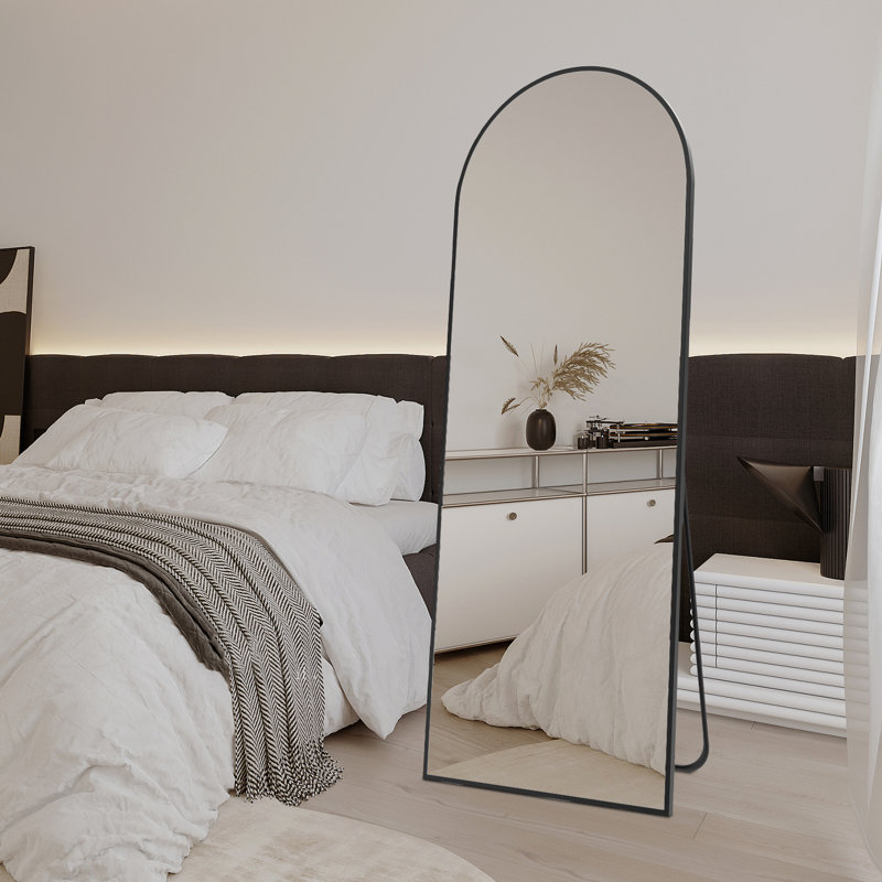 Alvy Arch Mirror, Black, 58" x 18"