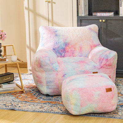 Lazy Sofa (With Foot Pads): Made Of Faux Fur Fabric And Filled With High-Density Sponge, The Sofa Comes With A Thick Backrest And Armrests