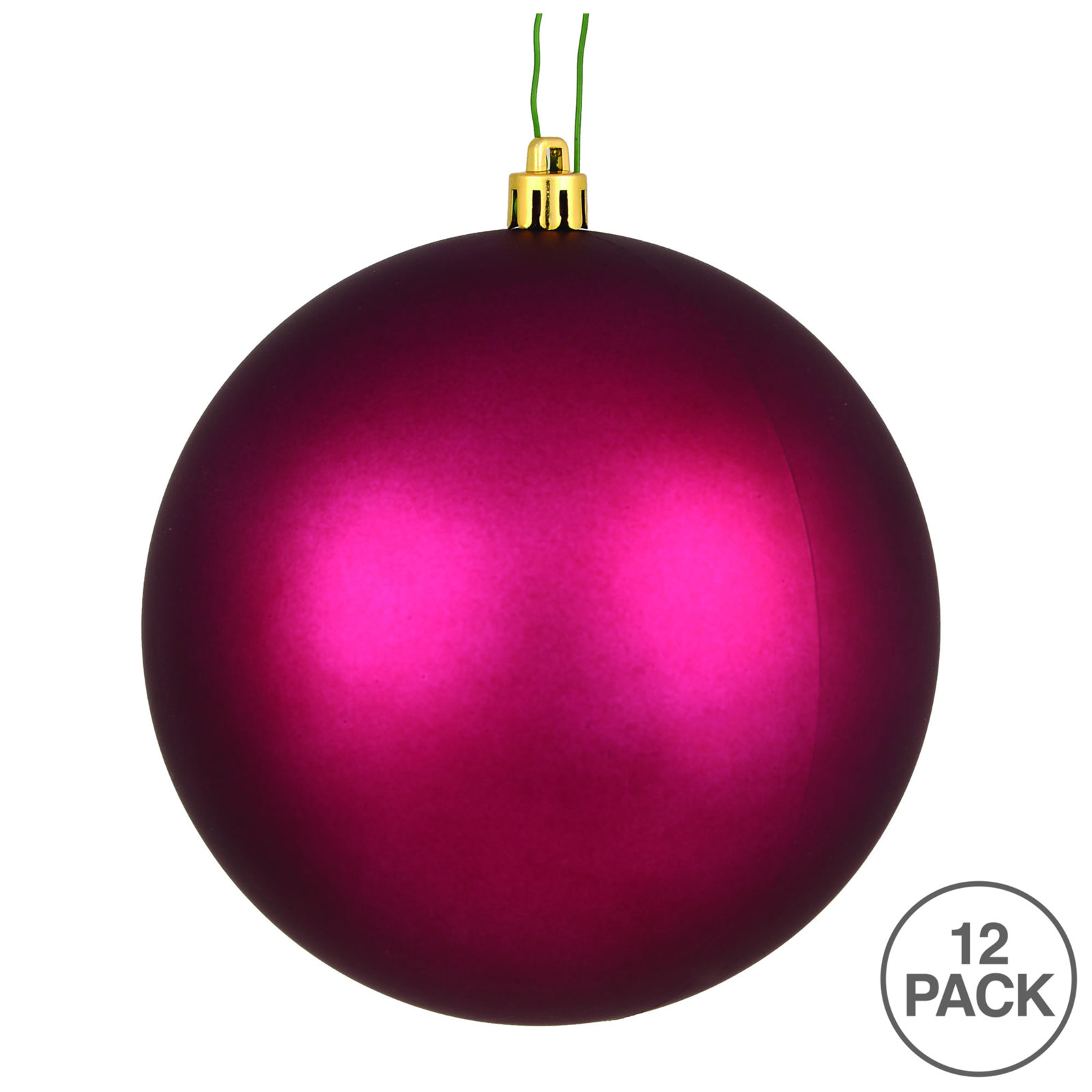 Holiday Décor Ball Ornament, Berry Red Matte, 3" H x 3" W x 3" D