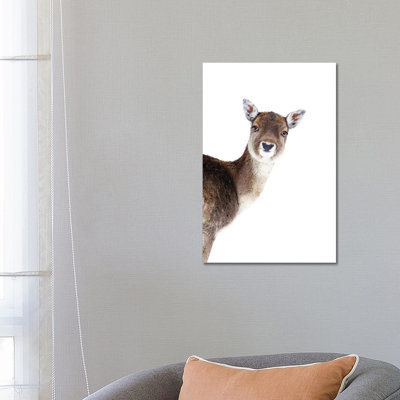 Deer Peekaboo 1 Piece Wrapped Canvas Wall Art