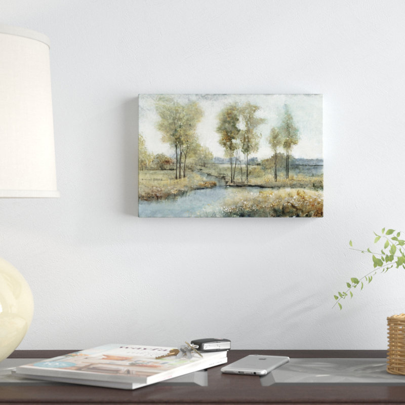 «Stream Side I», peinture sur toile, H 8 po x l 12 po