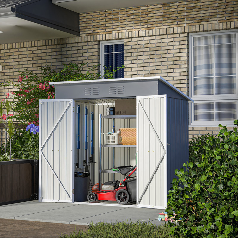Remise en métal Lean-To, Gris 1, H 71,65 po x l 47,64 po x P 72,05 po