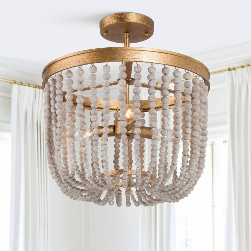Plafonnier semi-encastré 3 lumières Boho Farmhouse