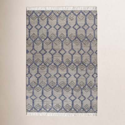 Duran Gray Hand-Loomed Geometric Jute Rug