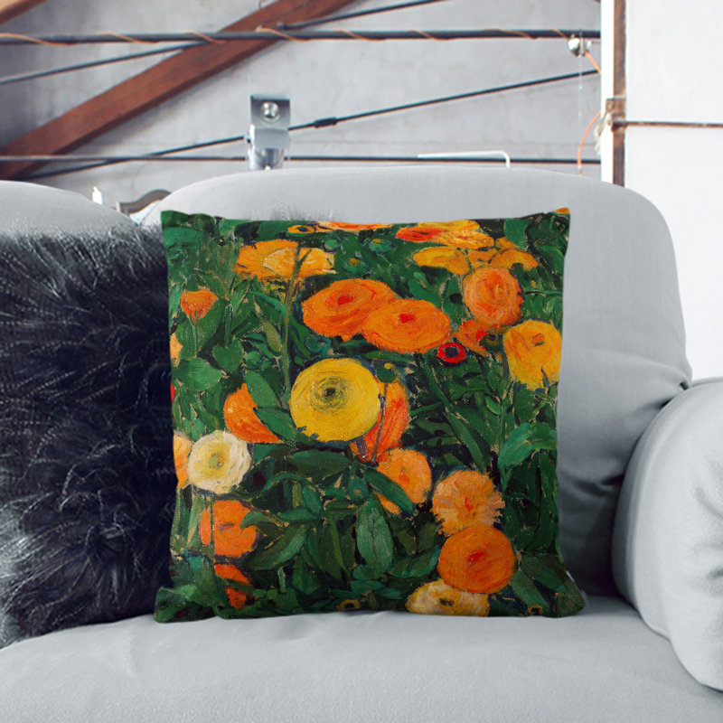 Marigolds Square Throw Cushion, 40cm H x 40cm W x 15cm D