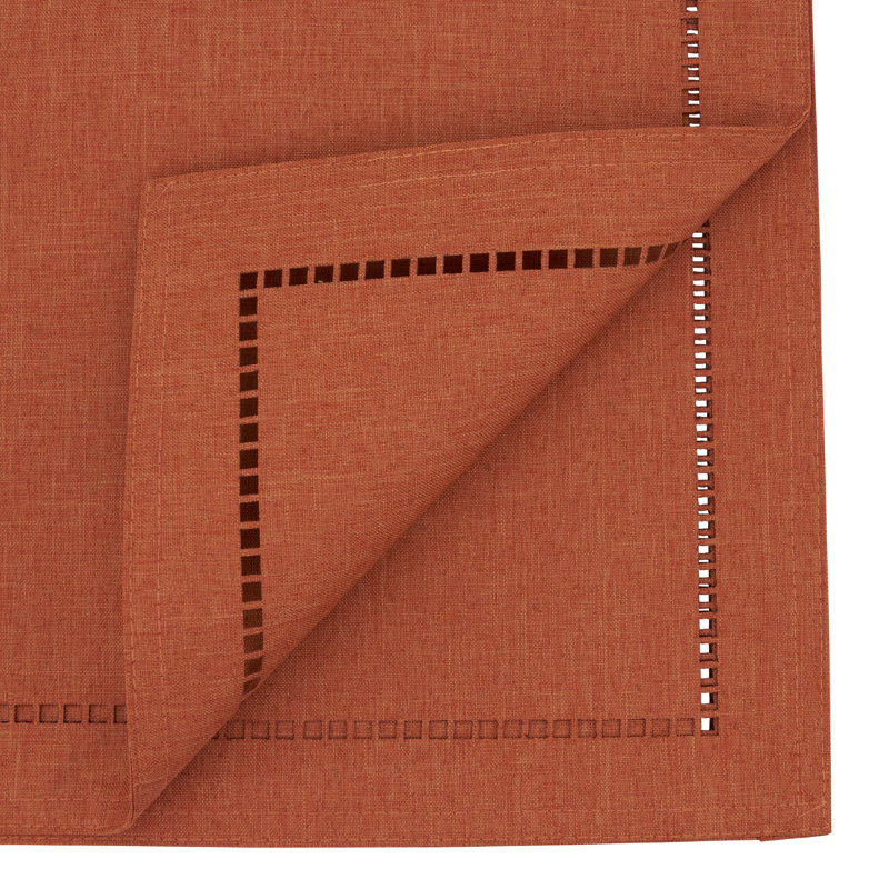 Neith Polyester Rectangle Table Runner, 54" x 14", Rust